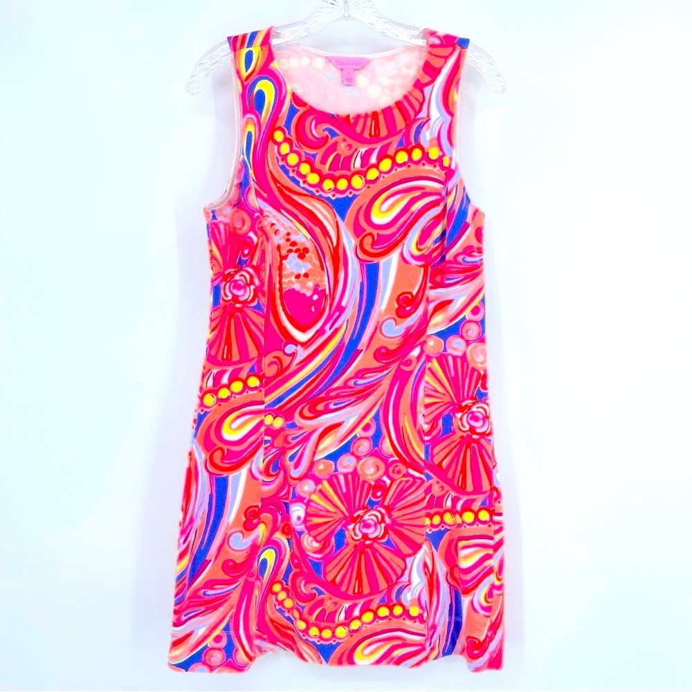 Lilly Pulitzer Shift Dress Multi Reef Retreat Whiting Sleeveless Pink Size S